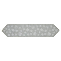 Yuletide Burlap Dove Grey Snowflake Runner 12x60 - The Fox Decor