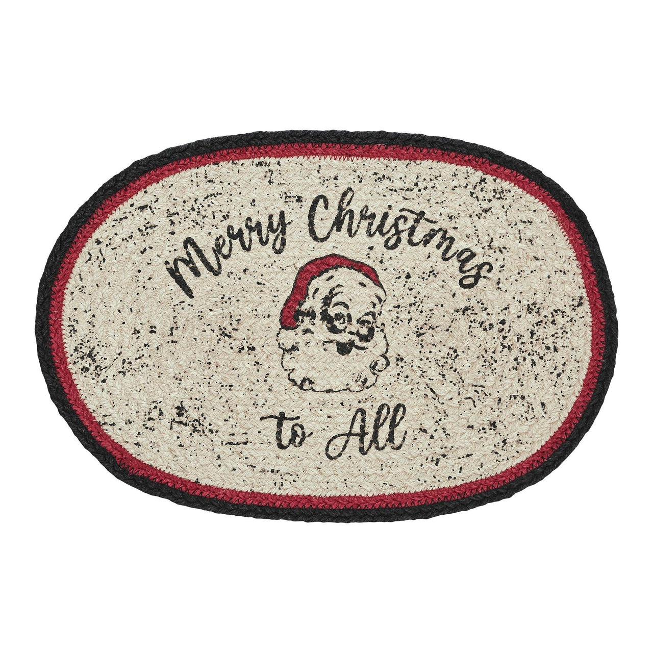 Jolly Ole Santa Jute Oval Placemat 10x15 - The Fox Decor