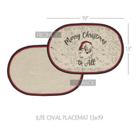 Jolly Ole Santa Jute Oval Placemat 13x19 - The Fox Decor
