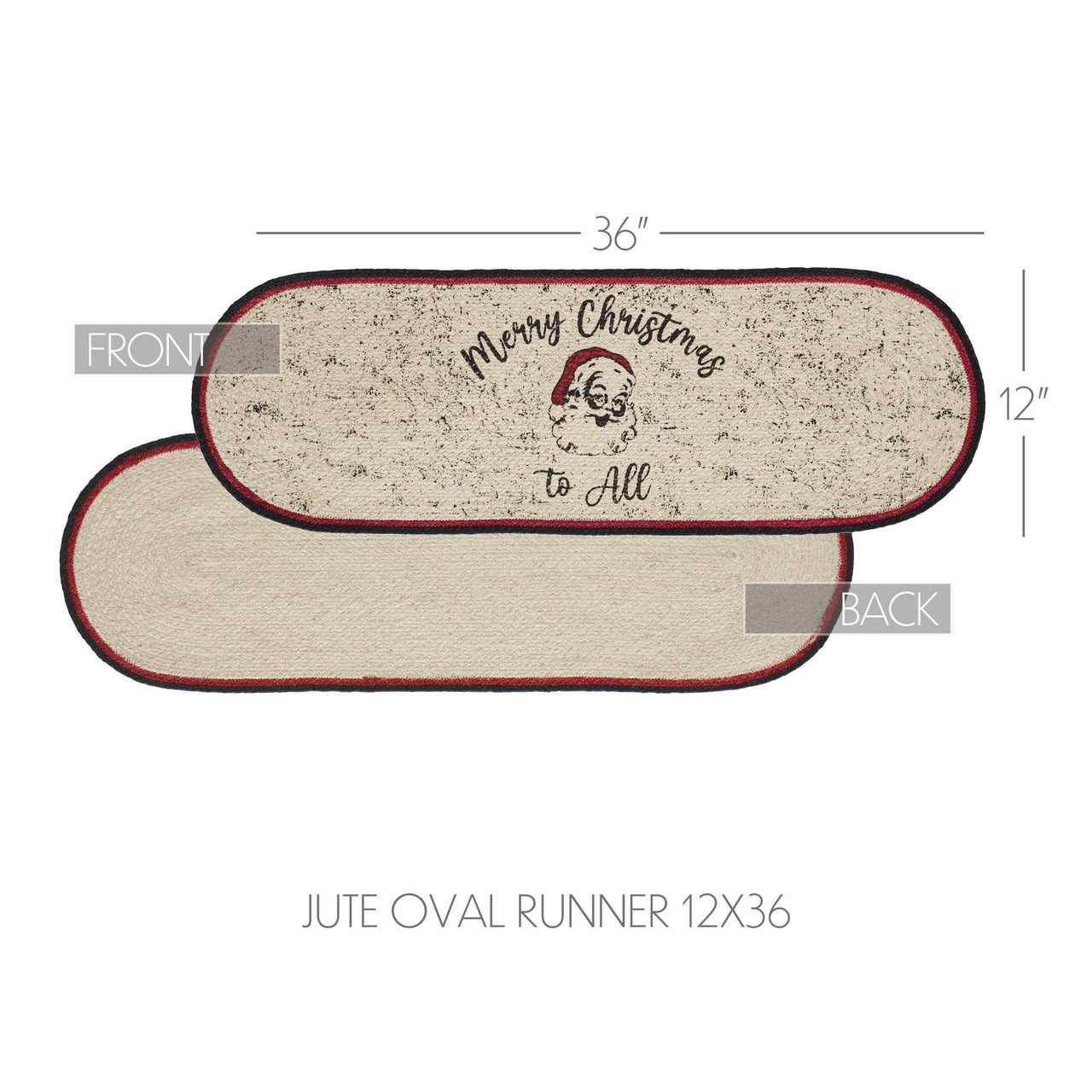 Jolly Ole Santa Jute Oval Runner 12x36 - The Fox Decor