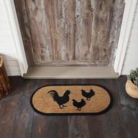 Thumbnail for Down Home Rooster & Hens Coir Rug Oval 17x36 - The Fox Decor