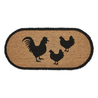 Thumbnail for Down Home Rooster & Hens Coir Rug Oval 17x36 - The Fox Decor