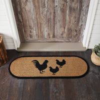 Thumbnail for Down Home Rooster & Hens Coir Rug Oval 17x48