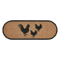 Thumbnail for Down Home Rooster & Hens Coir Rug Oval 17x48