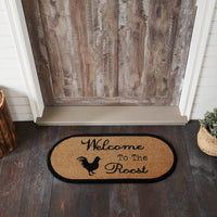 Thumbnail for Down Home Welcome to the Roost Coir Rug Oval 17x36 - The Fox Decor