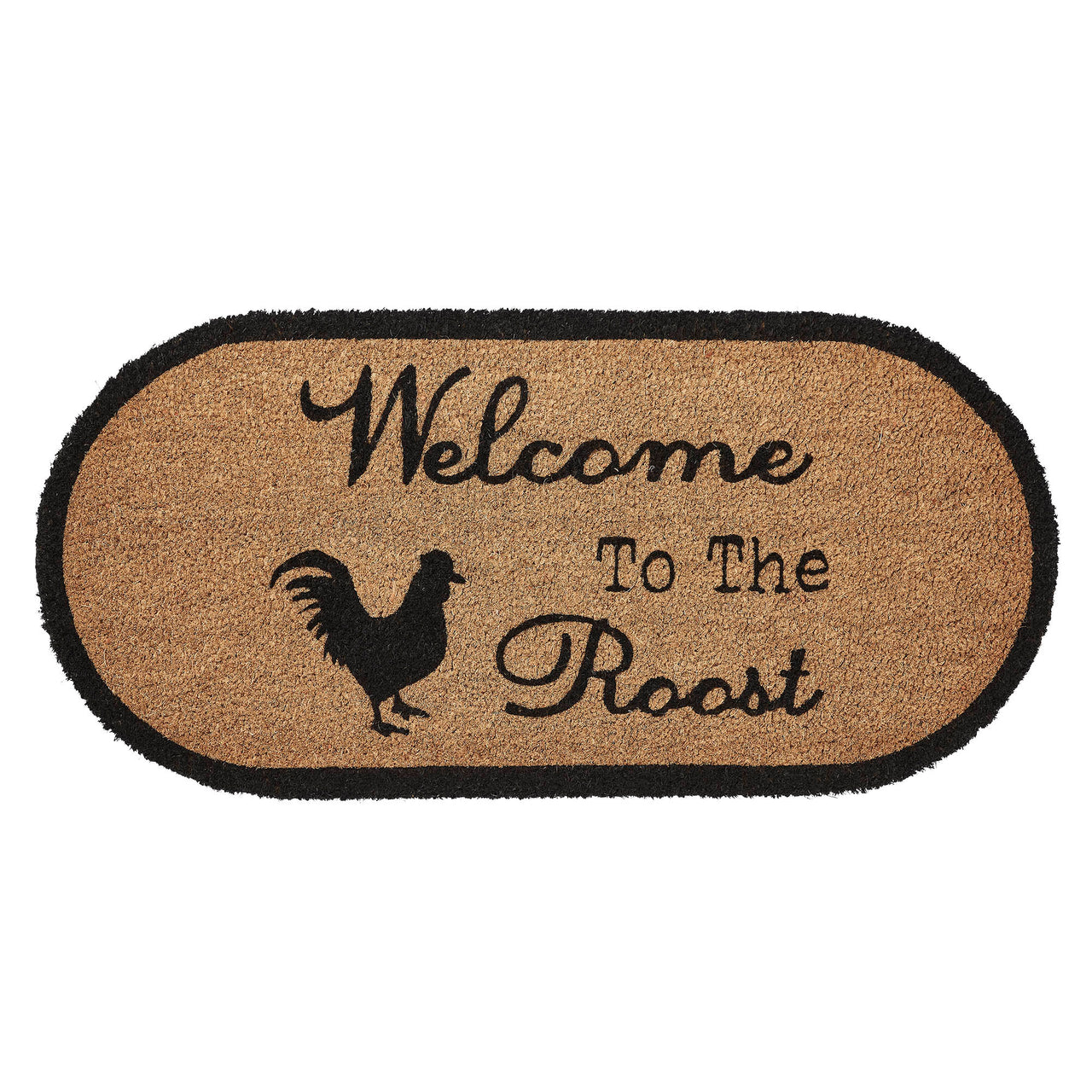 Down Home Welcome to the Roost Coir Rug Oval 17x36 - The Fox Decor