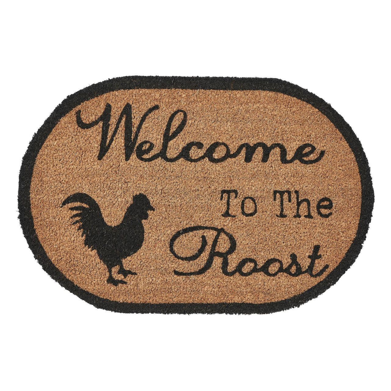 Down Home Welcome to the Roost Coir Rug Oval 20x30 - The Fox Decor