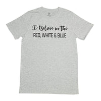 I Believe in the RWB T-Shirt, Light Grey Melange, Large - The Fox Decor