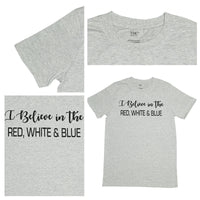 I Believe in the RWB T-Shirt, Light Grey Melange, Large - The Fox Decor