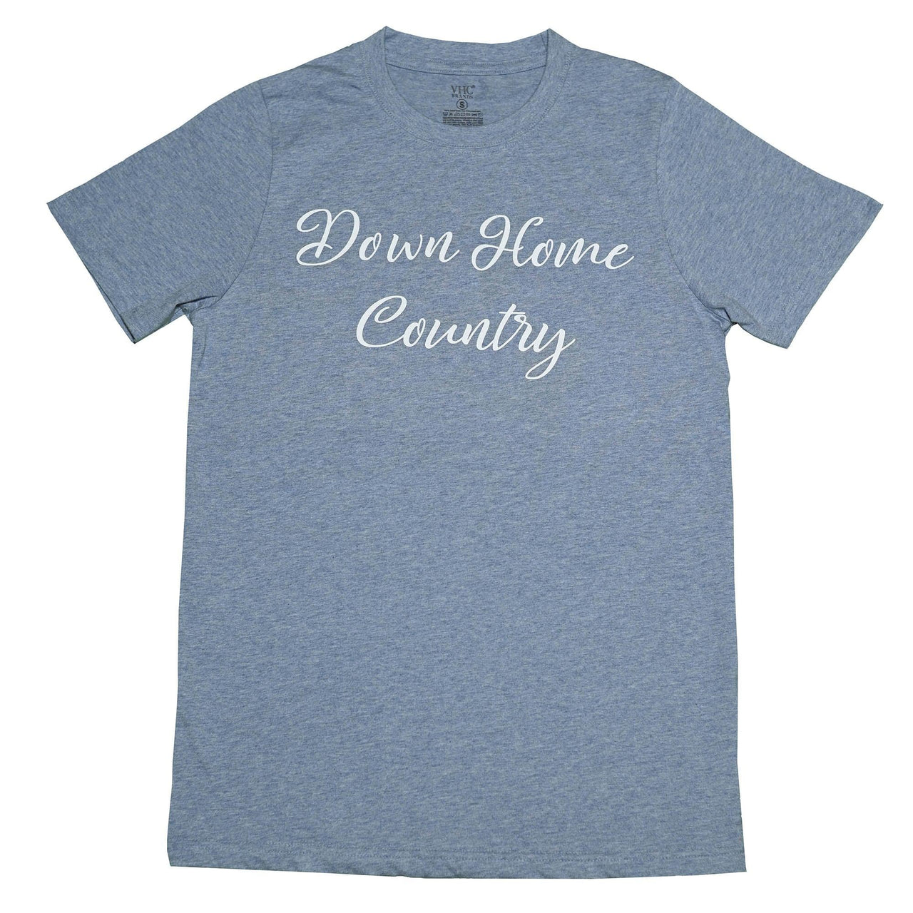 Down Home Country T-Shirt, Light Blue Melange, Small - The Fox Decor