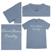 Down Home Country T-Shirt, Light Blue Melange, 2XL - The Fox Decor