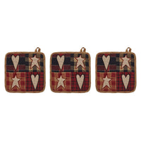 Connell Patchwork Pot Holder Set of 3 8x8 - The Fox Decor