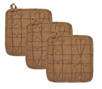 Connell Patchwork Pot Holder Set of 3 8x8 - The Fox Decor