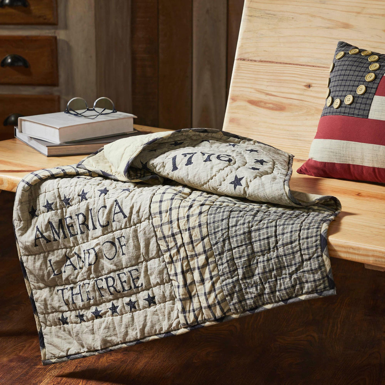 My Country Quilted Lap Throw 32Wx32L - The Fox Decor