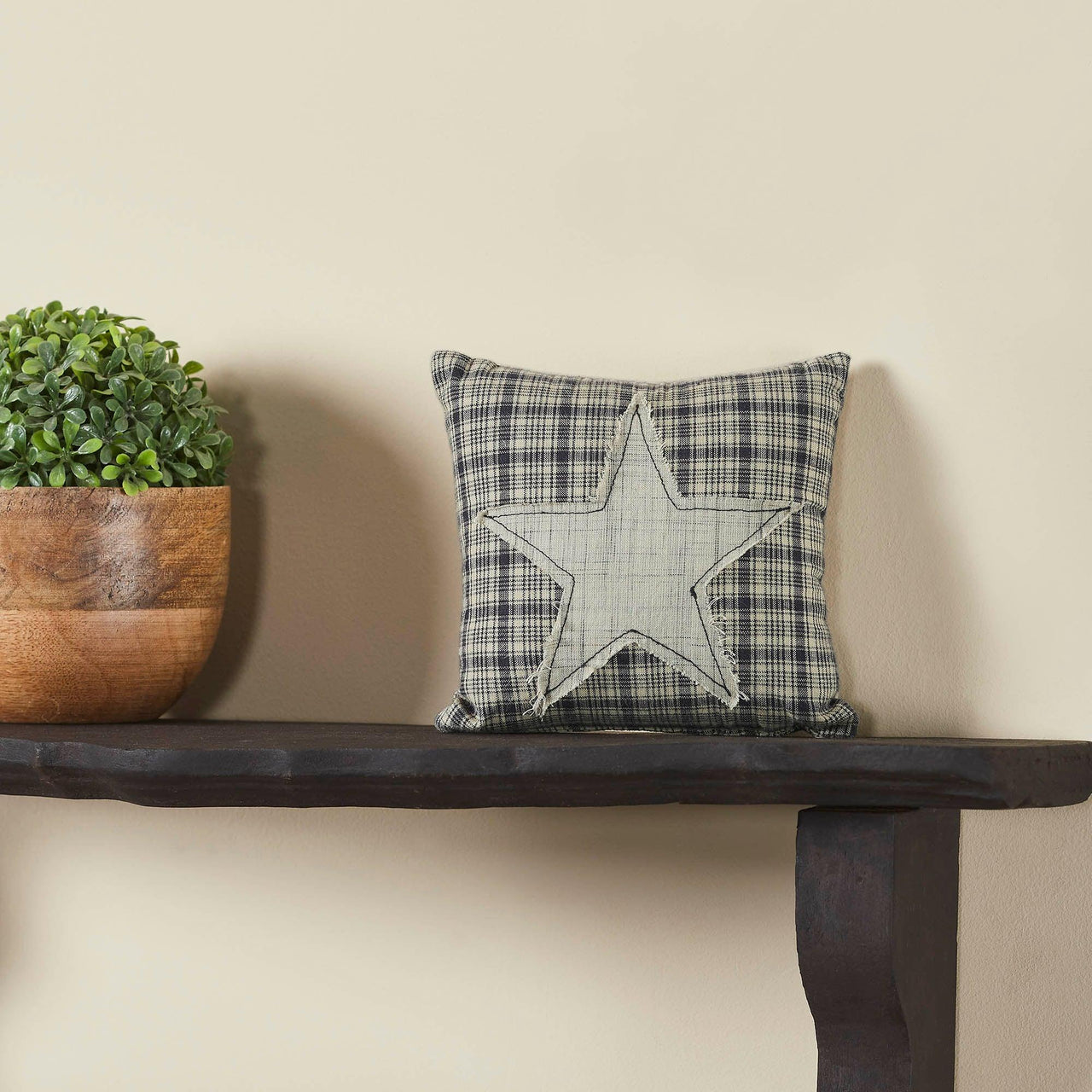 My Country Applique Star Pillow 6x6 - The Fox Decor