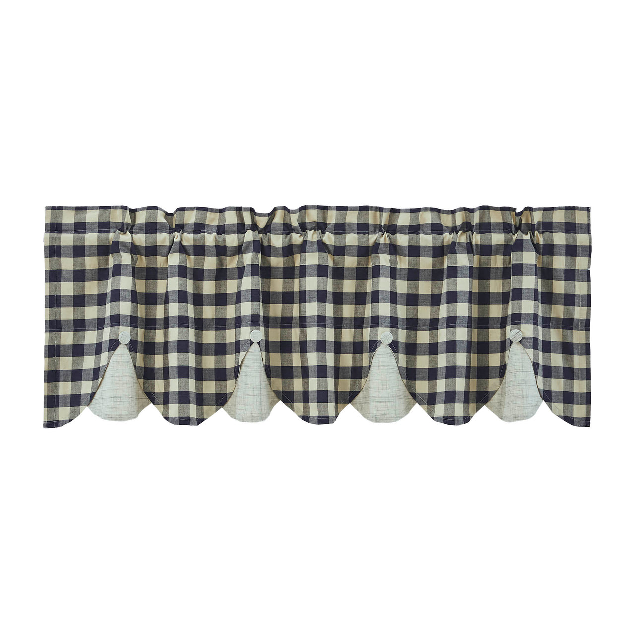 My Country Scalloped Layered Valance 18x60 - The Fox Decor