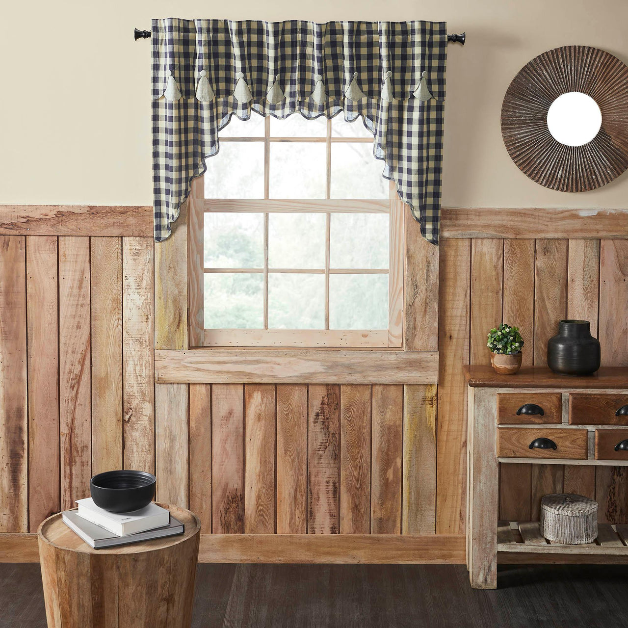 My Country Scalloped Layered Swag Set of 2 36x36x16 - The Fox Decor