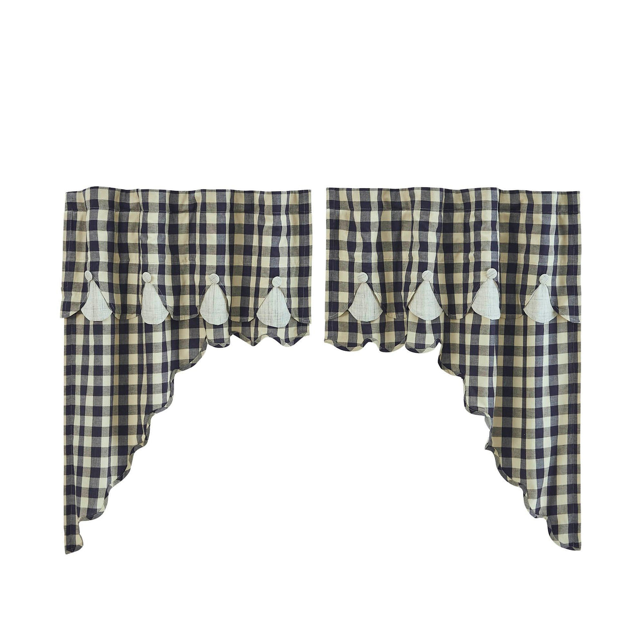 My Country Scalloped Layered Swag Set of 2 36x36x16 - The Fox Decor