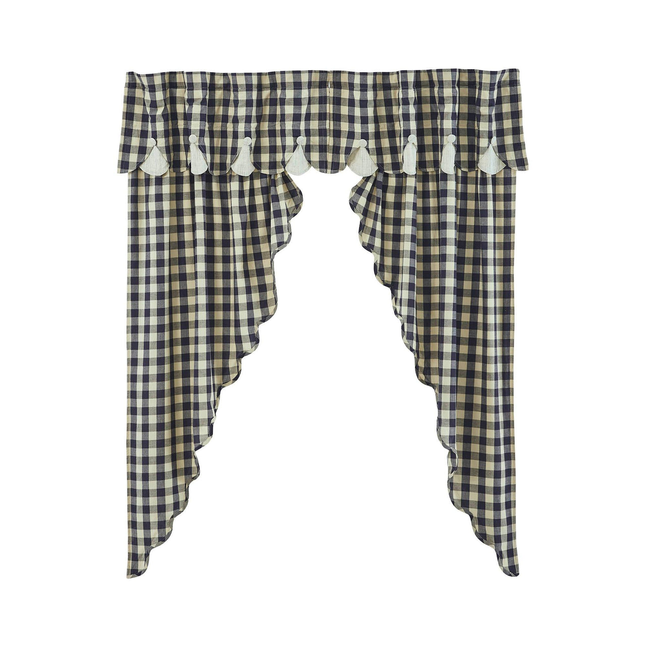 My Country Scalloped Layered Prairie Short Panel Set of 2 63x36x18 - The Fox Decor