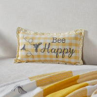 Buzzy Bees Bee Happy Pillow 7x13 - The Fox Decor