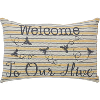 Buzzy Bees Welcome to Our Hive Pillow 9.5x14 - The Fox Decor