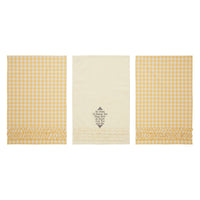 Buzzy Bees Ruffled Tea Towel Set of 3 19x28 - The Fox Decor