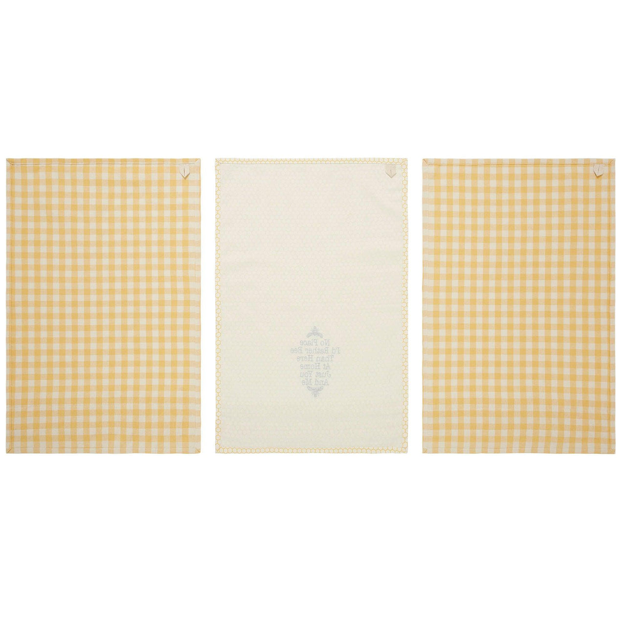 Buzzy Bees Ruffled Tea Towel Set of 3 19x28 - The Fox Decor