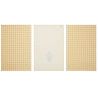 Buzzy Bees Ruffled Tea Towel Set of 3 19x28 - The Fox Decor