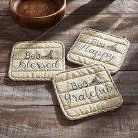 Buzzy Bees Pot Holder Set of 3 8x8 - The Fox Decor