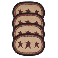 Connell Oval Placemat Stencil Stars Set of 4 13x19 - The Fox Decor