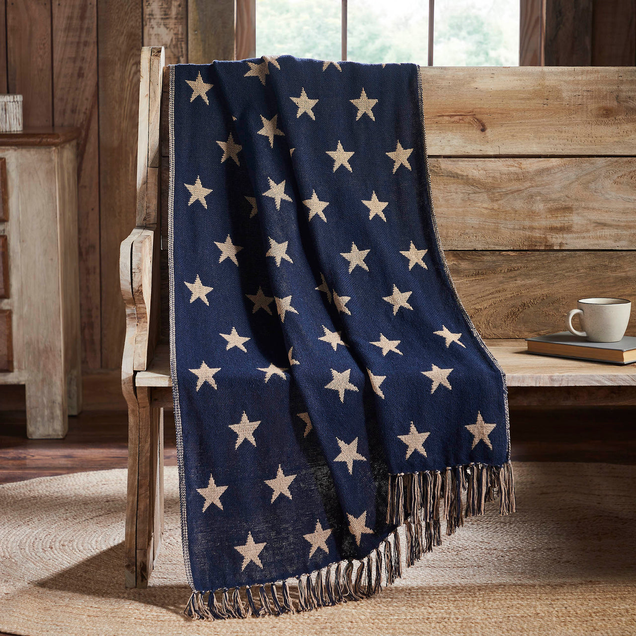 My Country Jacquard Stars Woven Throw 50x60 - The Fox Decor