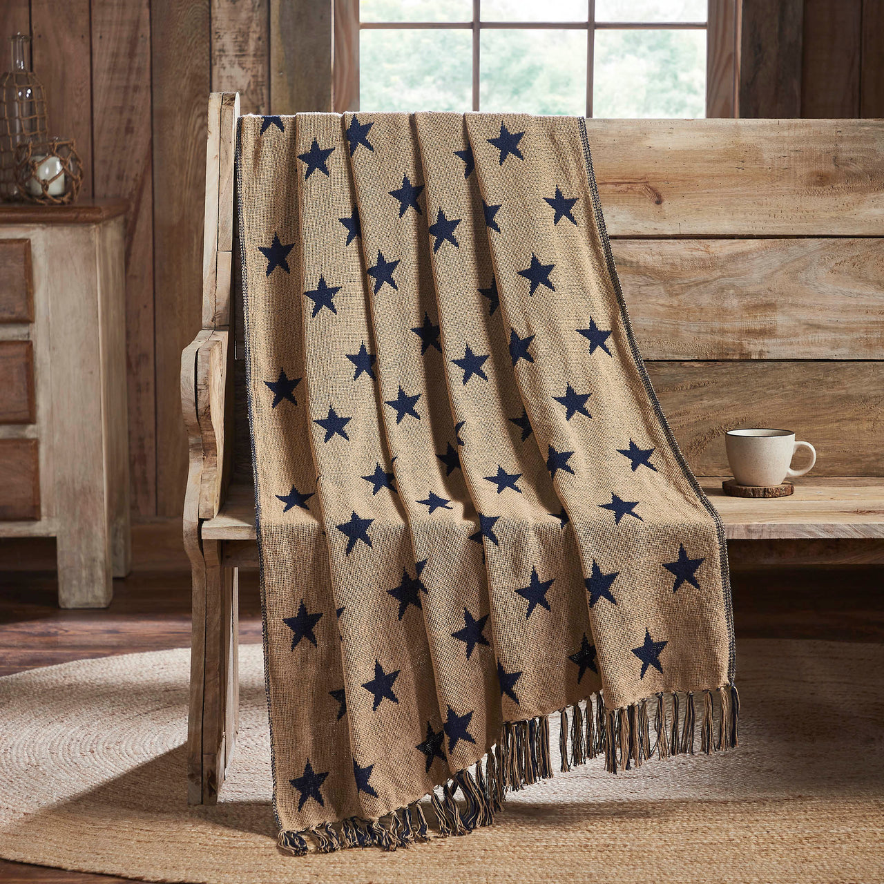 My Country Jacquard Stars Woven Throw 50x60 - The Fox Decor