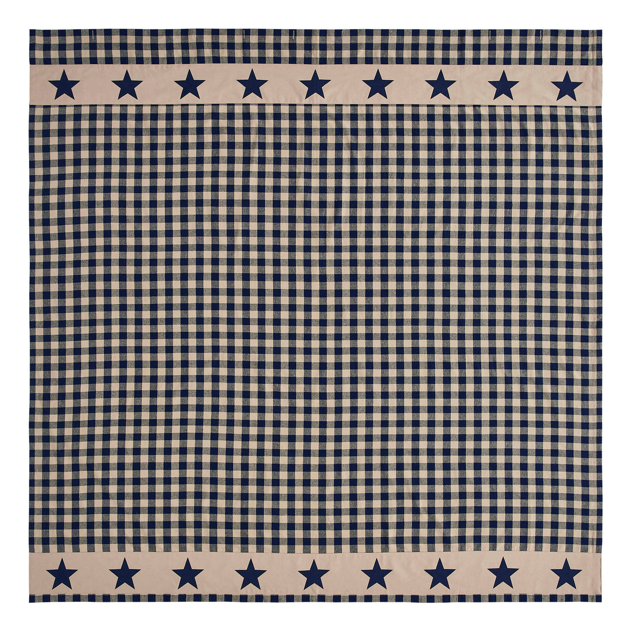 Allegiance Navy & Tan Check Shower Curtain 72x72