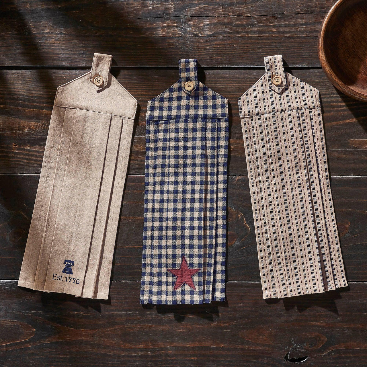 My Country Button Loop Tea Towel Set of 3 - The Fox Decor