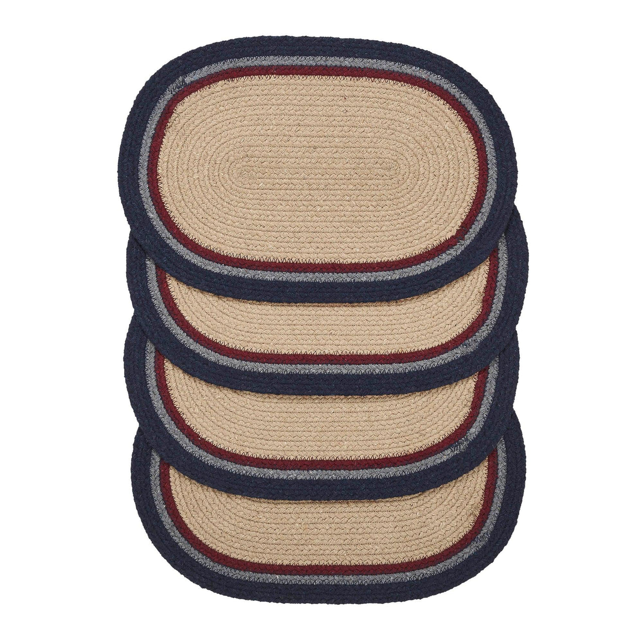 My Country Oval Placemat Stencil Stars Set of 4 10x15 - The Fox Decor