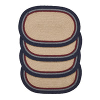 My Country Oval Placemat Stencil Stars Set of 4 10x15 - The Fox Decor