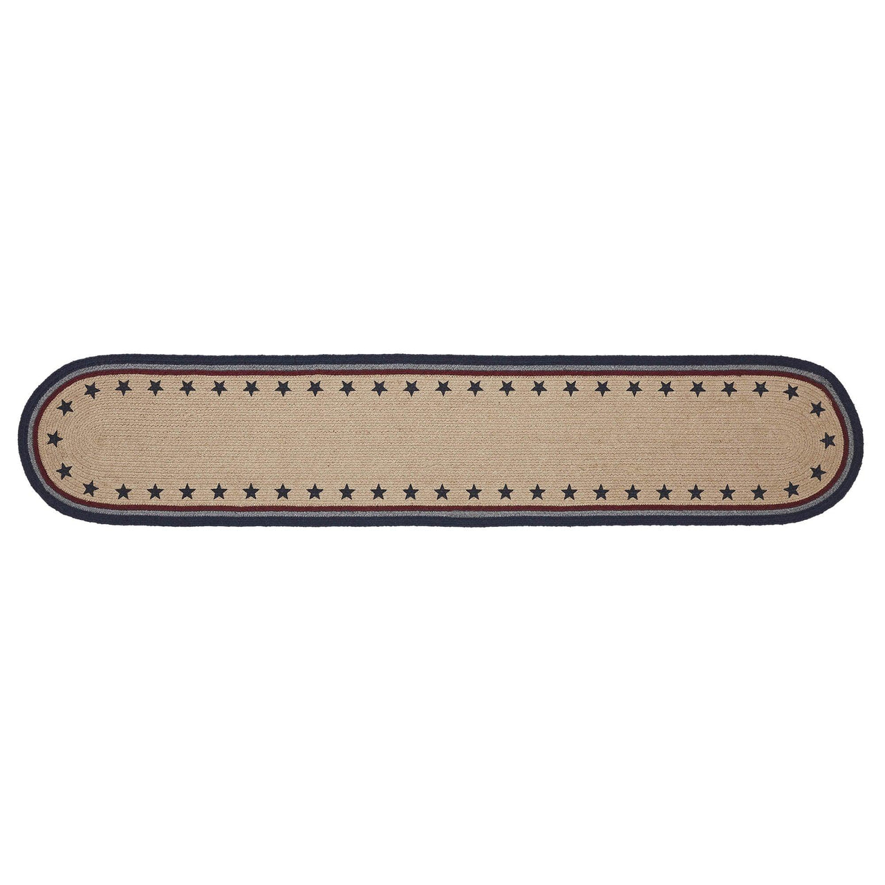 My Country Oval Runner Stencil Stars 12x60 - The Fox Decor
