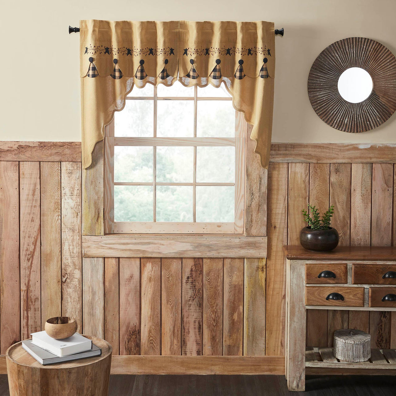 Pip Vinestar Scalloped Layered Swag Set of 2 36x36x16 - The Fox Decor