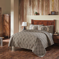 Thumbnail for Custom House Black Tan Jacquard Queen Coverlet 94Wx94L VHC Brands - The Fox Decor