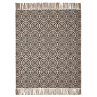 Thumbnail for Custom House Black Tan Jacquard Woven Throw 50x60