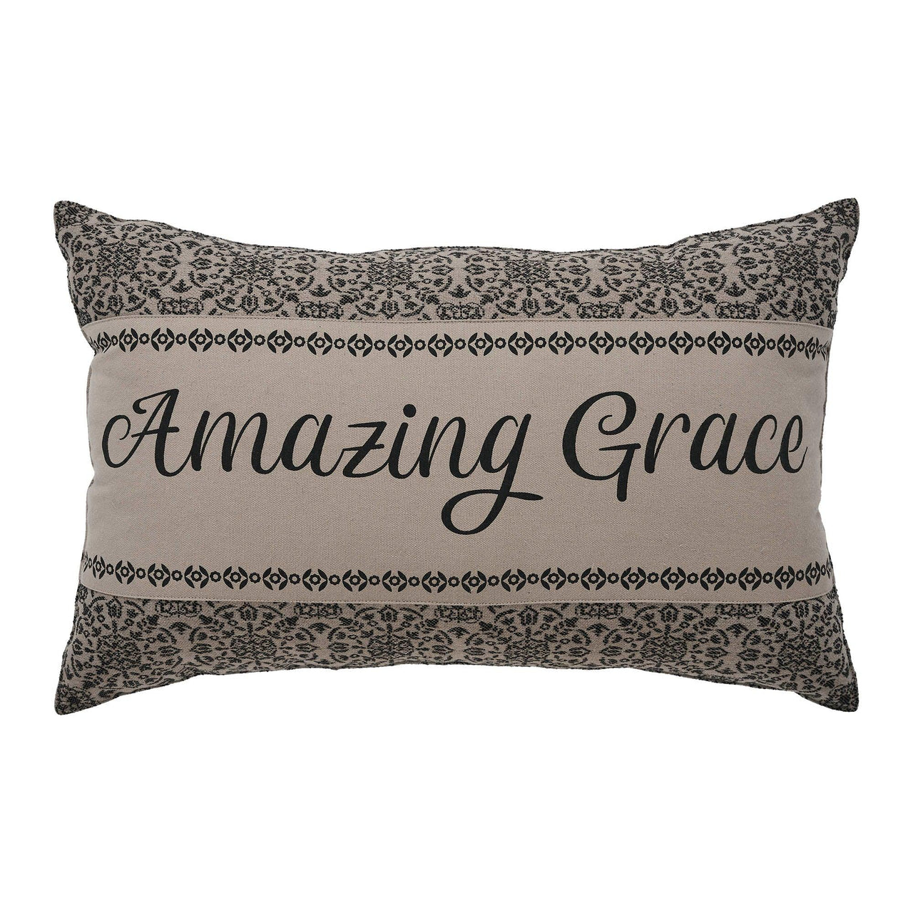 Custom House Black Tan Jacquard Amazing Grace Pillow 14x22 - The Fox Decor