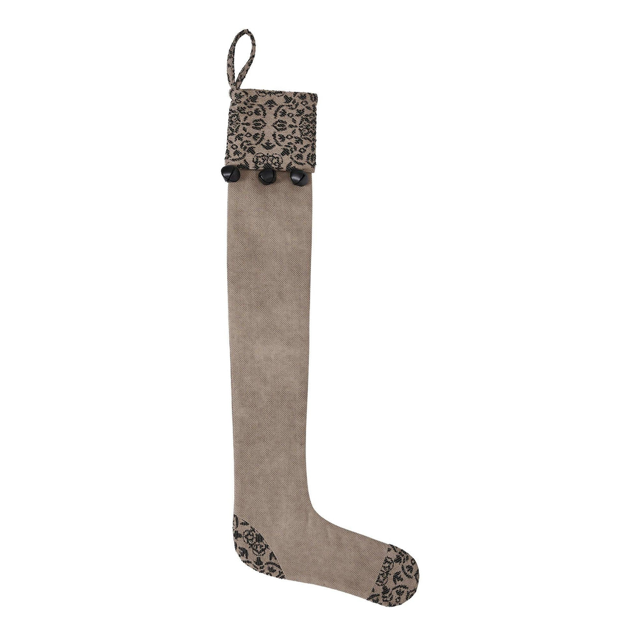 Custom House Black Tan Jacquard Prim Stocking 7x19 - The Fox Decor