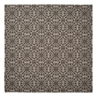 Custom House Black Tan Jacquard Table Topper 42x42 - The Fox Decor