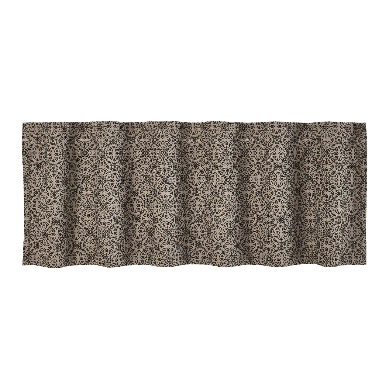 Custom House Black Tan Jacquard Valance 18x60 - The Fox Decor