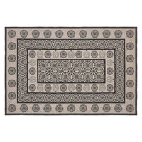 Custom House Black Tan Jacquard Polyester Rug Rect 48x72 - The Fox Decor