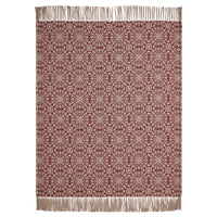 Thumbnail for Custom House Burgundy Tan Jacquard Woven Throw 50x60 - The Fox Decor