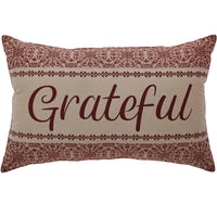 Custom House Burgundy Tan Jacquard Grateful Pillow 14x22 - The Fox Decor