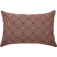 Custom House Burgundy Tan Jacquard Grateful Pillow 14x22 - The Fox Decor