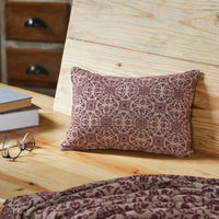 Custom House Burgundy Tan Jacquard Pillow 9.5x14 - The Fox Decor