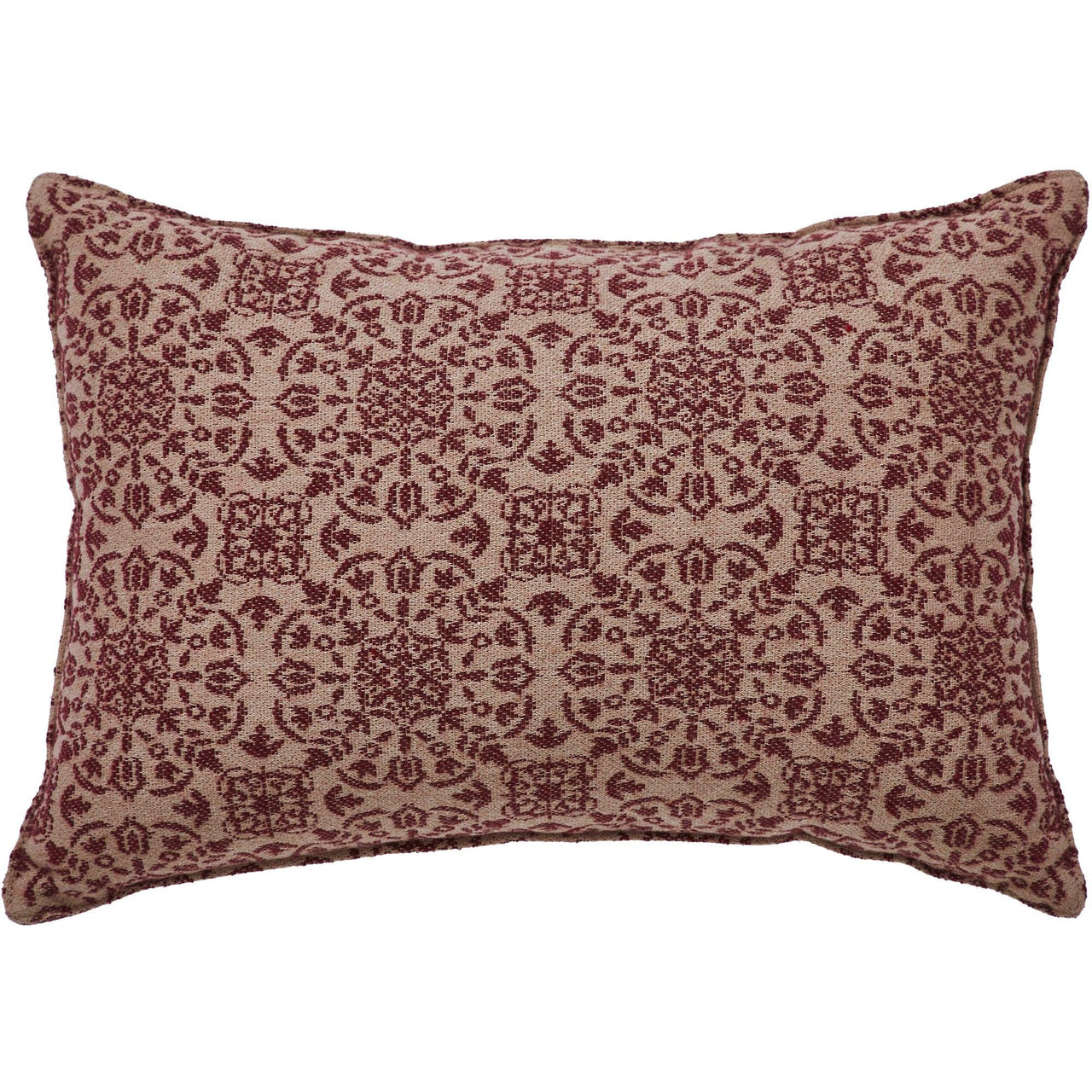 Custom House Burgundy Tan Jacquard Faith Pillow 9.5x14 - The Fox Decor